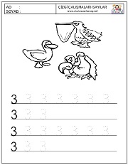 okul öncesi 1 sayısı çizgi çalışması